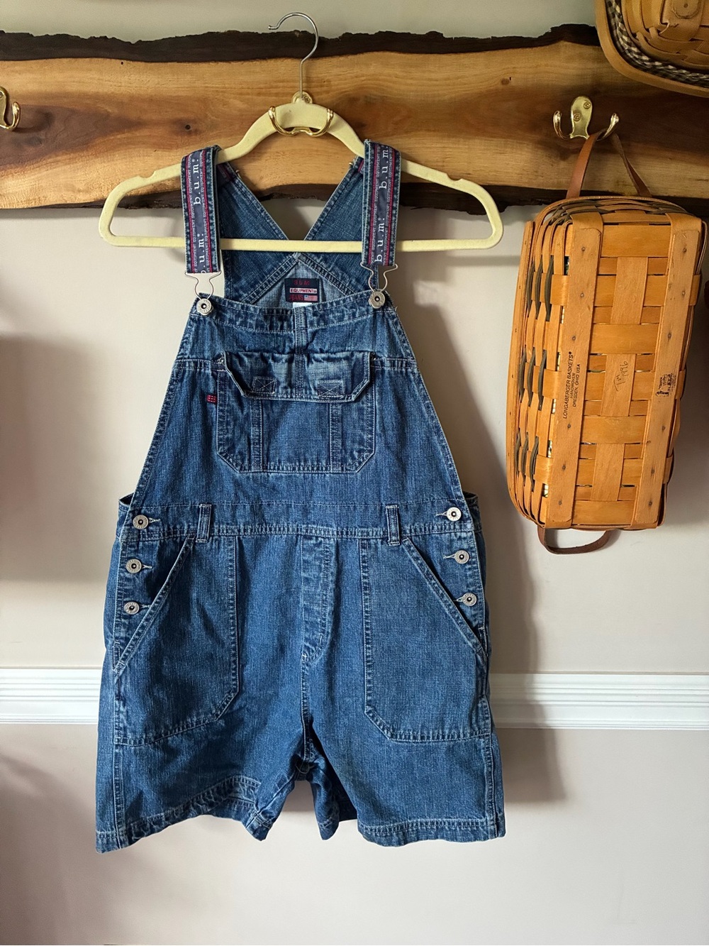 Vintage Y2K 90s B.U.M Bib Overalls Shorts Shortalls Denim  Medium M